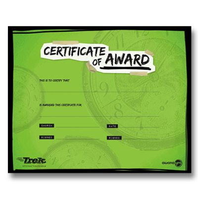 Trek Certificate of Award (pkg of 5)