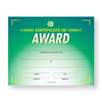 NEW!! T & T Certificate of Award (10)